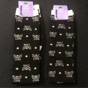 Over the knee Love socks set of 2 NWT